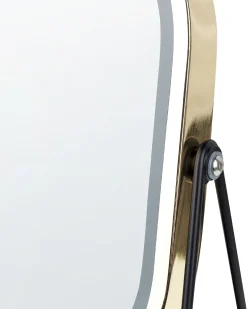 Online Beliani Specchio per make-up LED DORDOGNE Oro Nero Oro