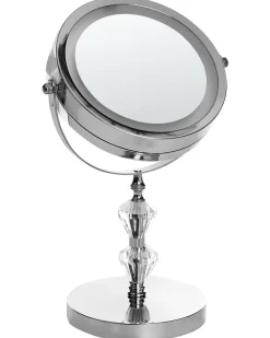 Clearance Beliani Specchio per make-up LED LAON Argento