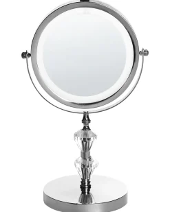 Clearance Beliani Specchio per make-up LED LAON Argento
