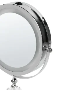 Clearance Beliani Specchio per make-up LED LAON Argento
