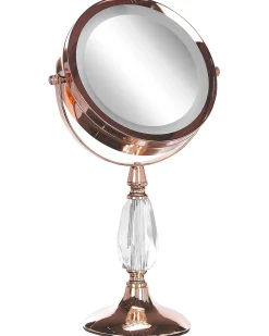 Discount Beliani Specchio per make-up LED MAURY Oro rosa