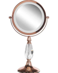 Discount Beliani Specchio per make-up LED MAURY Oro rosa