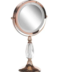 Discount Beliani Specchio per make-up LED MAURY Oro rosa