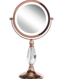 Discount Beliani Specchio per make-up LED MAURY Oro rosa