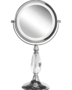 Beliani Specchio per make-up LED MAURY Argento