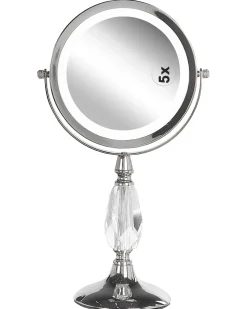 Beliani Specchio per make-up LED MAURY Argento