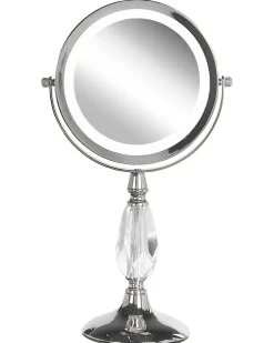 Beliani Specchio per make-up LED MAURY Argento