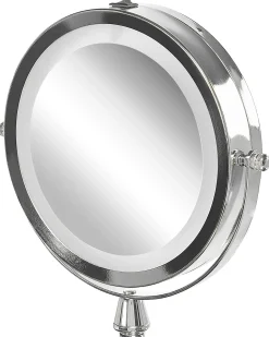 Beliani Specchio per make-up LED MAURY Argento