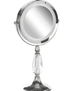 Beliani Specchio per make-up LED MAURY Argento