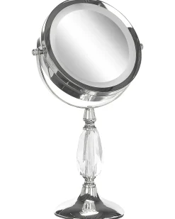 Beliani Specchio per make-up LED MAURY Argento