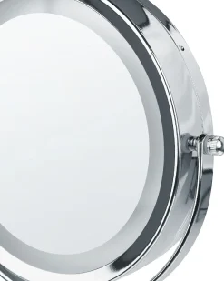Outlet Beliani Specchio per make-up LED SAVOIE Bianco/Argento Bianco Argento