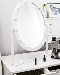 Clearance Beliani Specchio per tavolino toeletta LED ROSTRENEN Bianco
