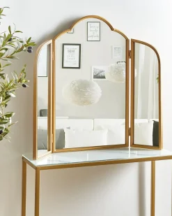 Outlet Beliani Specchio per tavolino toeletta SAVILLY Oro