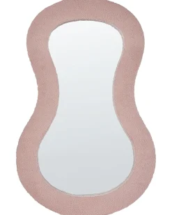 Beliani Specchio PLANCHEZ 70 cm 112 cm Bouclé Rosa