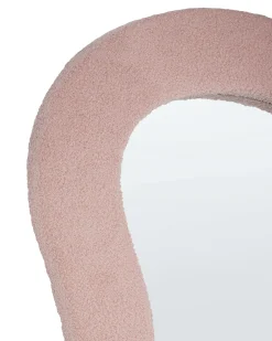 Beliani Specchio PLANCHEZ 70 cm 112 cm Bouclé Rosa