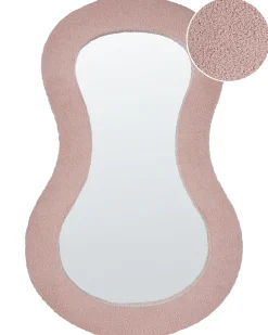 Beliani Specchio PLANCHEZ 70 cm 112 cm Bouclé Rosa