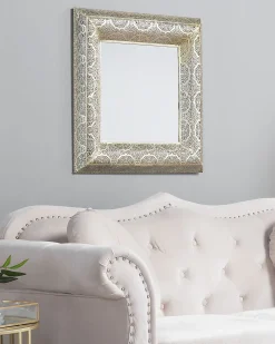 New Beliani Specchio PLERIN 60 cm 60 cm Metallo Oro