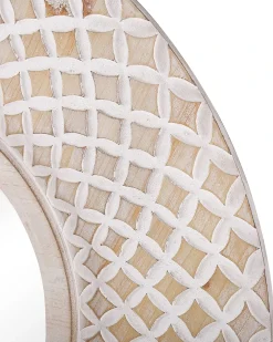 Best Beliani Specchio POMARO 60 cm 60 cm Legno di abete Marrone chiaro Bianco Marrone