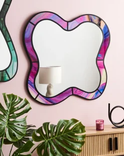Sale Beliani Specchio PULNOY 72 cm 80 cm Rosa Nero Rosa