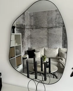 Discount Beliani Specchio PUTEAUX 70 cm 92 cm Metallo Nero