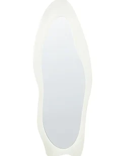 Best Beliani Specchio REIGNY 57 cm 160 cm Velluto Bianco