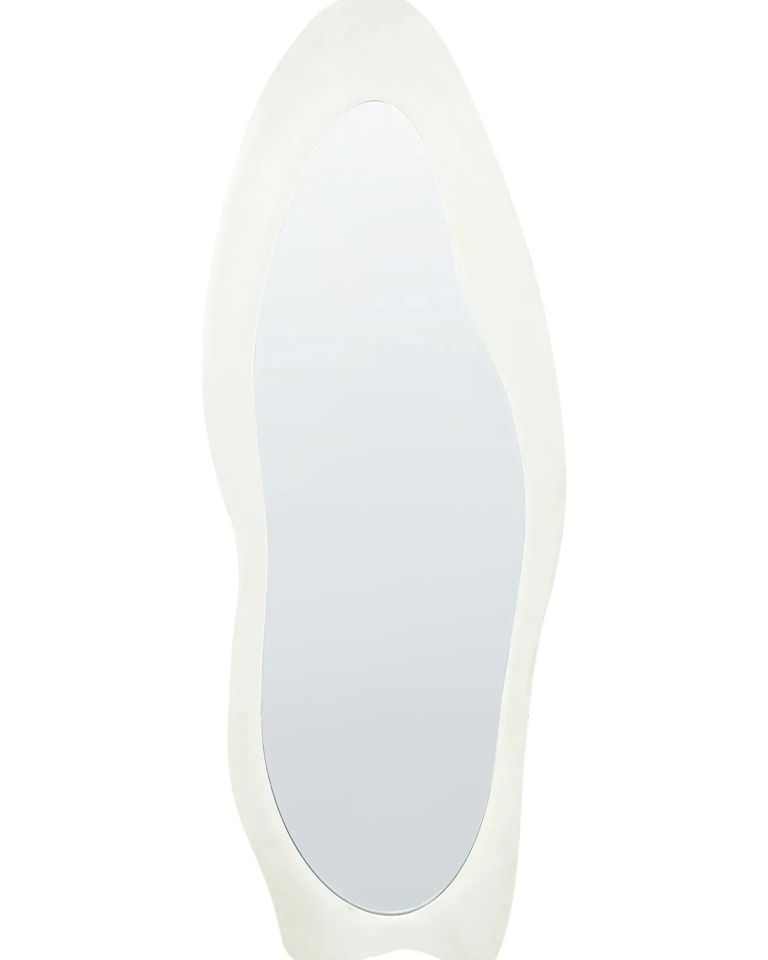 Best Beliani Specchio REIGNY 57 cm 160 cm Velluto Bianco