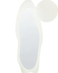 Best Beliani Specchio REIGNY 57 cm 160 cm Velluto Bianco