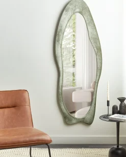 Online Beliani Specchio REIGNY 57 cm 160 cm Velluto oliva Verde