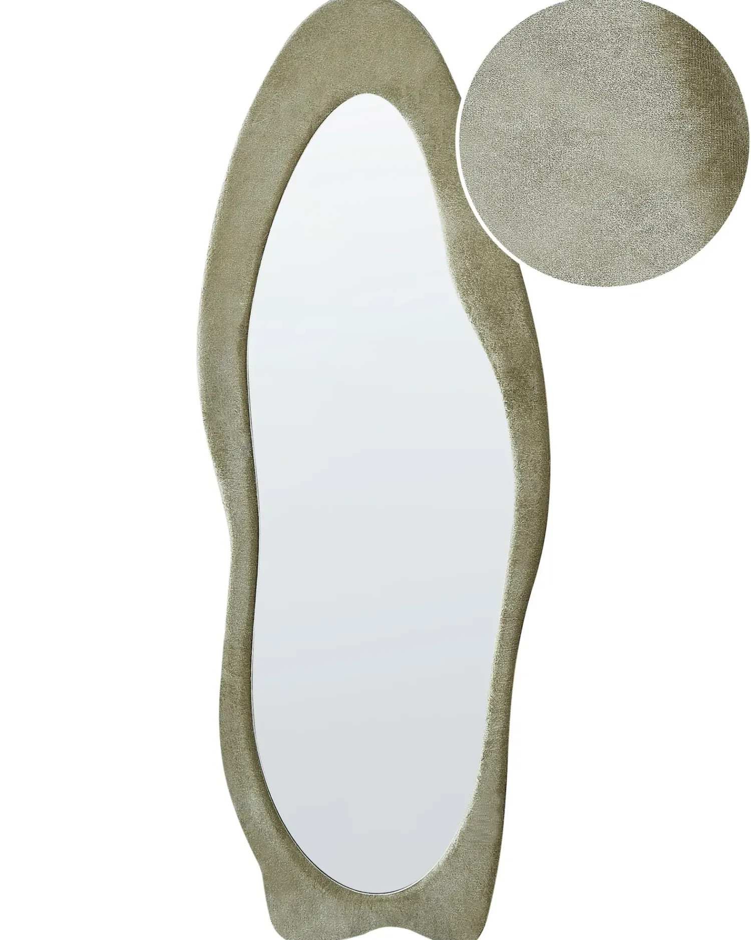 Online Beliani Specchio REIGNY 57 cm 160 cm Velluto oliva Verde