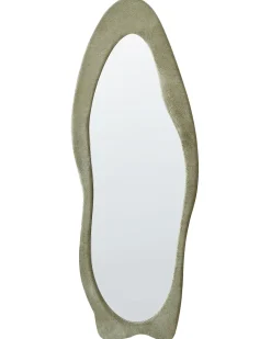 Online Beliani Specchio REIGNY 57 cm 160 cm Velluto oliva Verde