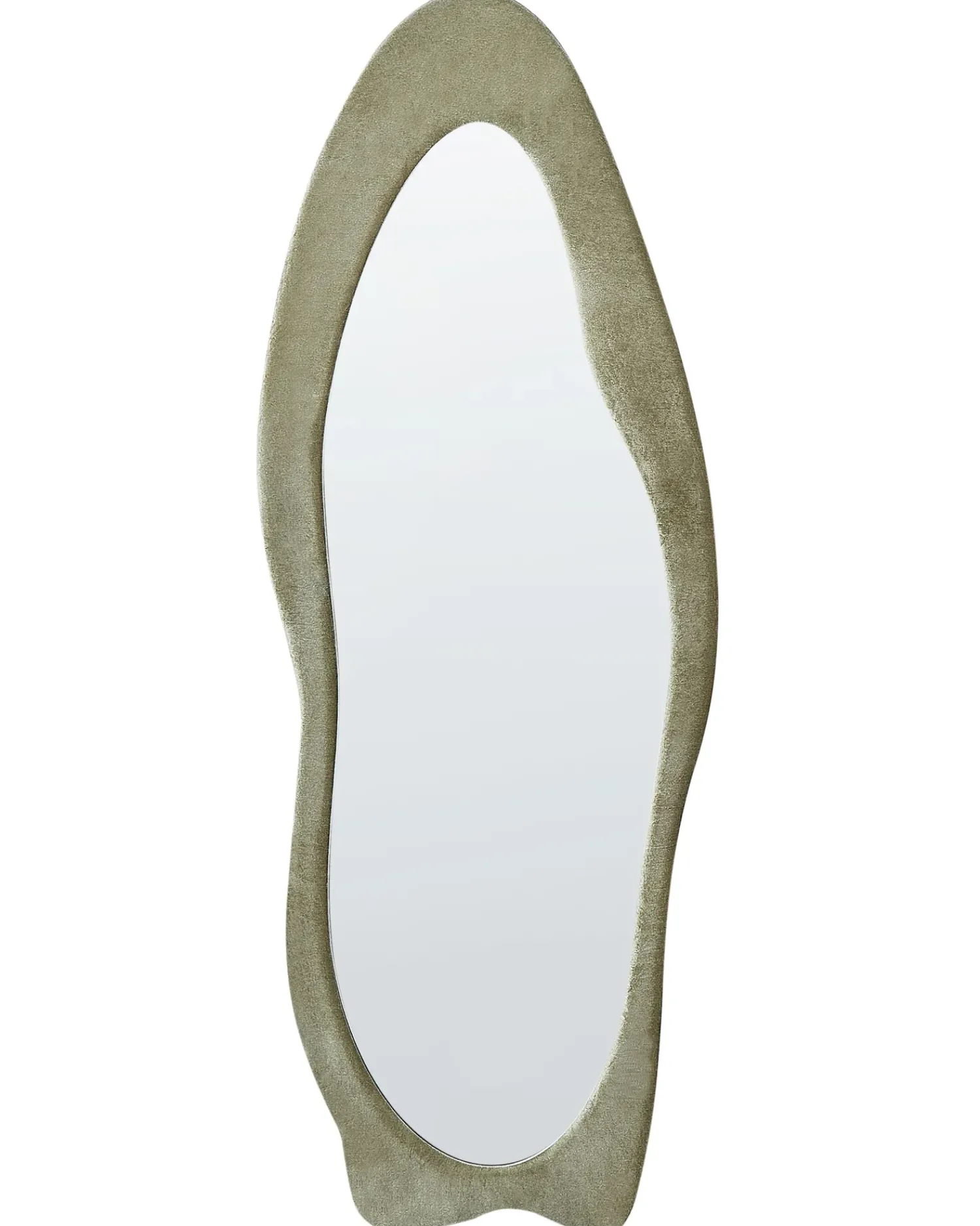 Online Beliani Specchio REIGNY 57 cm 160 cm Velluto oliva Verde