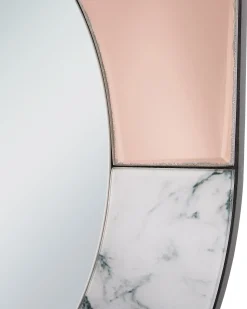 Sale Beliani Specchio RETY 50 cm 65 cm Pietra Oro rosa Bianco Grigio Oro rosa