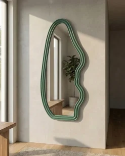 Beliani Specchio ROCLES 68 cm 160 cm scuro Verde