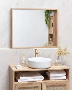 Discount Beliani Specchio ROSELL 65 cm chiaro Marrone