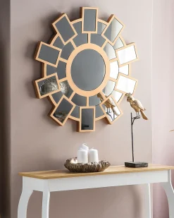 Beliani Specchio ROZEL 80 cm 80 cm Marrone dorato Oro