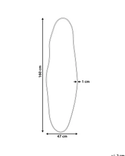 Beliani Specchio SALINS 47 cm 160 cm Metallo Oro