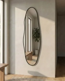 Hot Beliani Specchio SALINS 47 cm 160 cm Metallo Nero