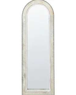 Best Beliani Specchio SARRY 31 cm 91 cm Legno di mango Bianco Bianco Marrone