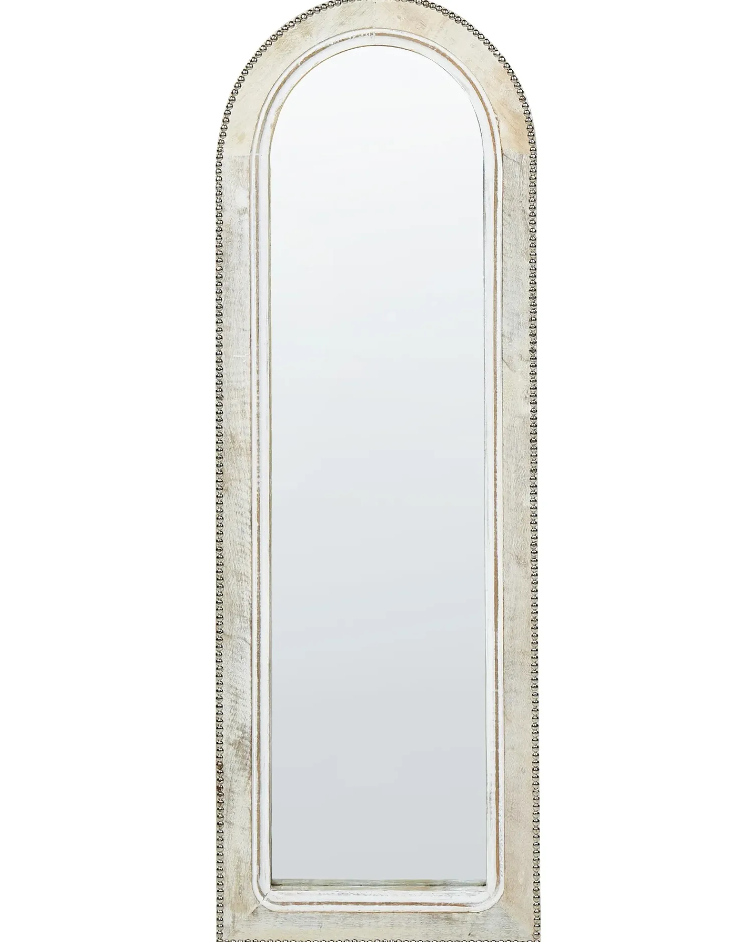 Best Beliani Specchio SARRY 31 cm 91 cm Legno di mango Bianco Bianco Marrone