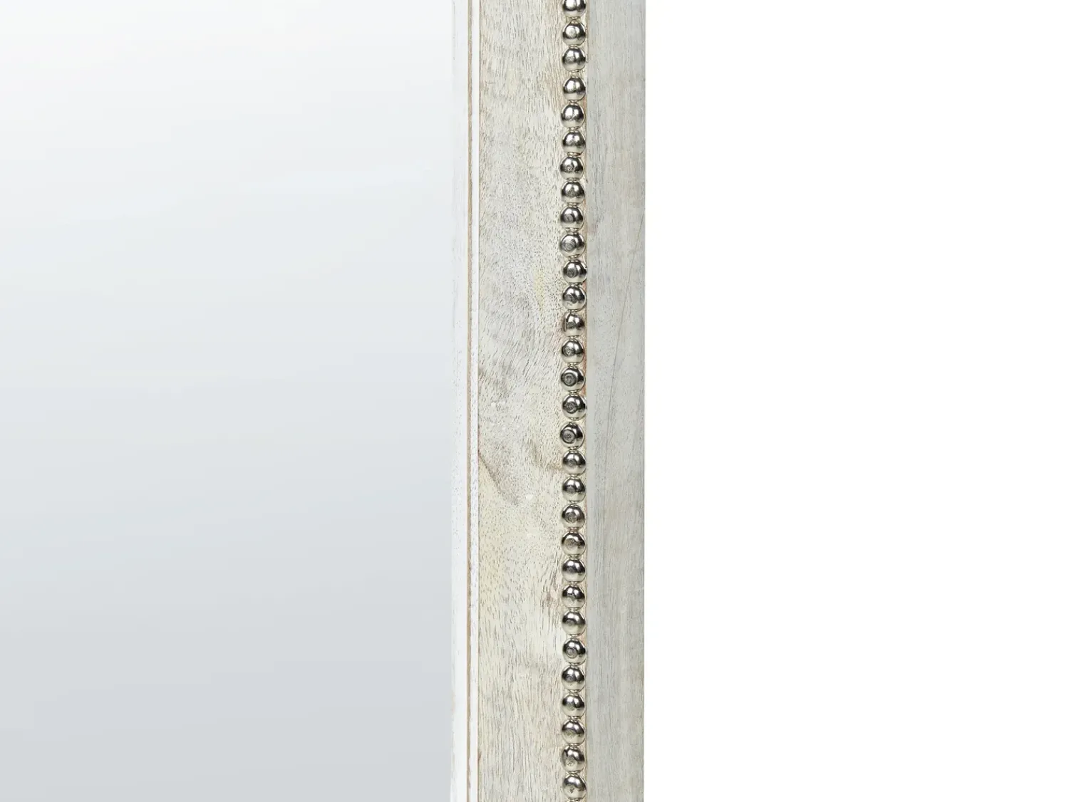 Best Beliani Specchio SARRY 31 cm 91 cm Legno di mango Bianco Bianco Marrone
