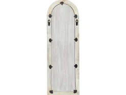 Best Beliani Specchio SARRY 31 cm 91 cm Legno di mango Bianco Bianco Marrone