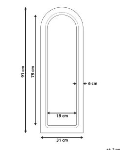 Best Beliani Specchio SARRY 31 cm 91 cm Legno di mango Bianco Bianco Marrone