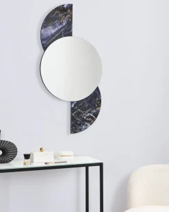New Beliani Specchio SEUZEY 50 cm 100 cm Viola Viola Argento Nero