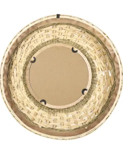 Online Beliani Specchio SOLEDAD 61 cm 61 cm Bambù Bianco Bianco Naturale