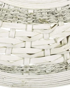 Online Beliani Specchio SOLEDAD 61 cm 61 cm Bambù Bianco Bianco Naturale