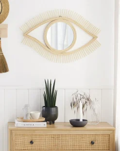 Clearance Beliani Specchio SOYOPA 79 cm 48 cm Bambù Naturale Marrone