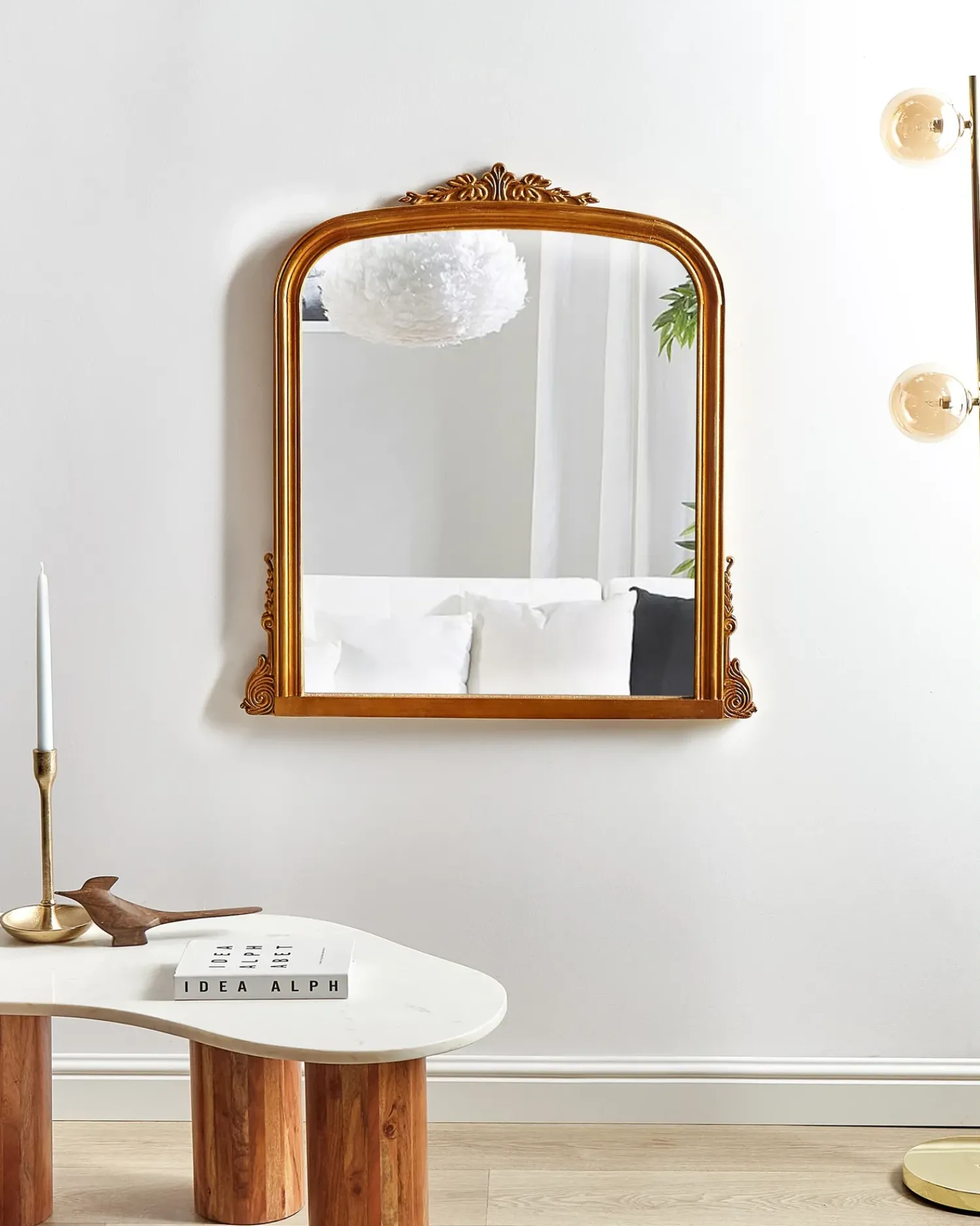 Best Beliani Specchio SUSSEY 75 cm 78 cm Oro