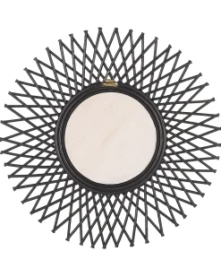 Discount Beliani Specchio TAGOLU 60 cm 60 cm Rattan Nero