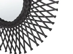 Discount Beliani Specchio TAGOLU 60 cm 60 cm Rattan Nero