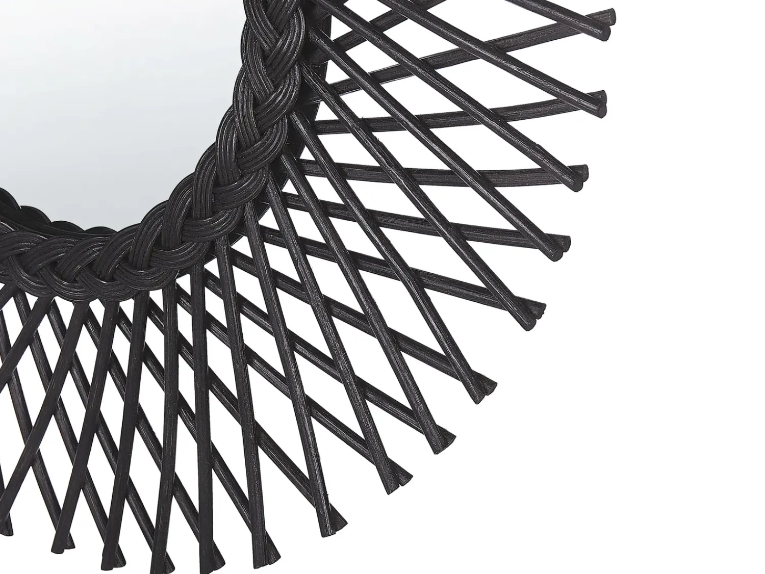 Discount Beliani Specchio TAGOLU 60 cm 60 cm Rattan Nero